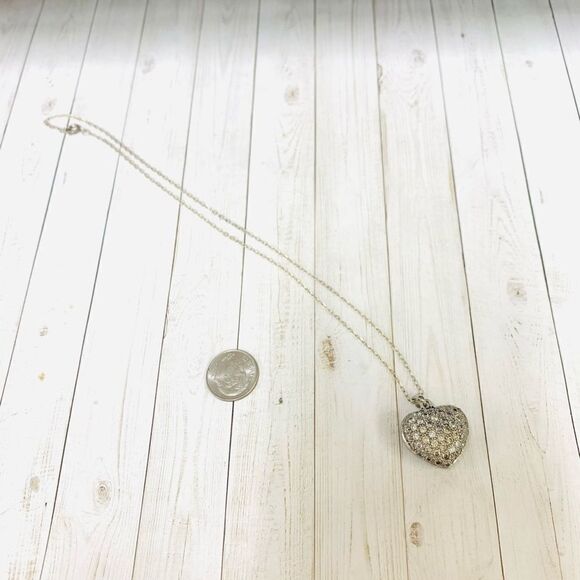 Sterling Silver Crystal Heart Necklace - Picture 1 of 3